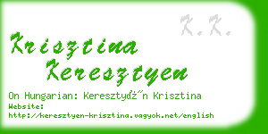 krisztina keresztyen business card